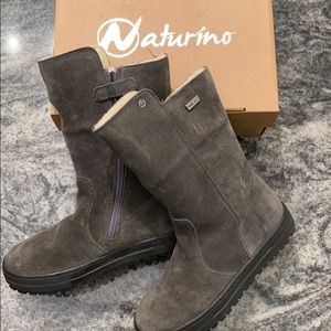 NEW Girls Naturino Rain Step Suede Lined Boots